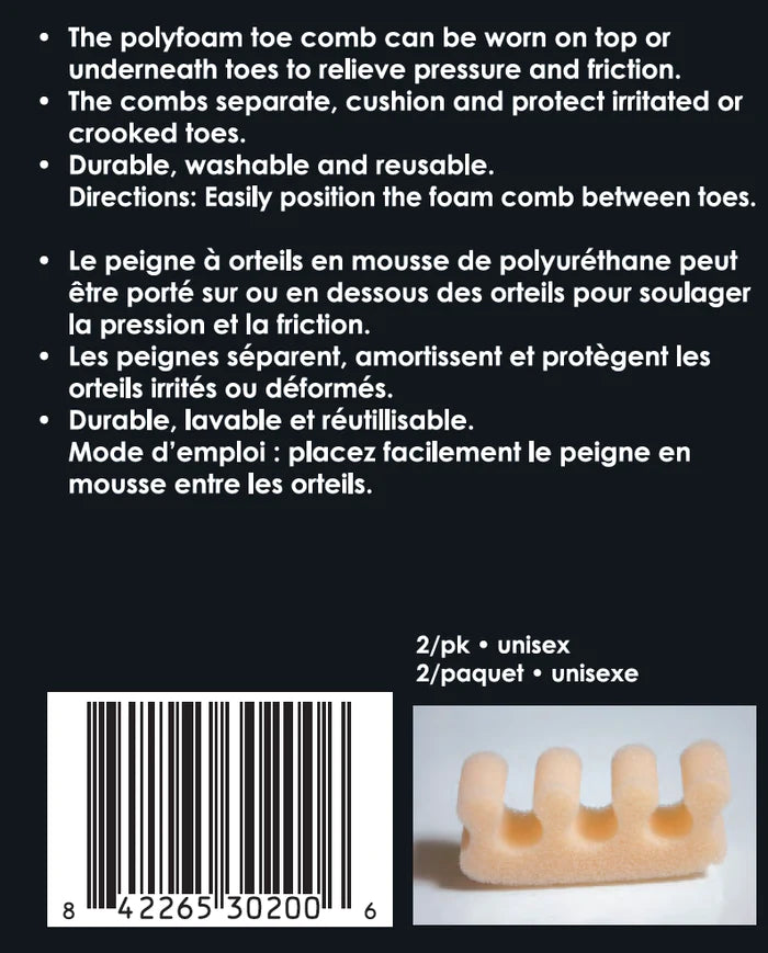 Paradigm Medical - goSeamless Peignes à orteils en mousse de polyuréthane GS3020 - Boutique du Cordonnier