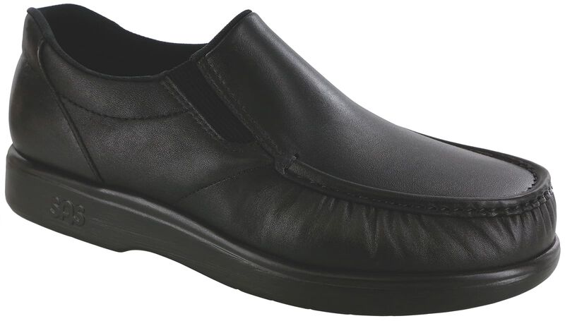 SAS Side Gore Slip On Loafer 1840-478 Noir Smooth | Largeurs W & WW - Boutique du Cordonnier