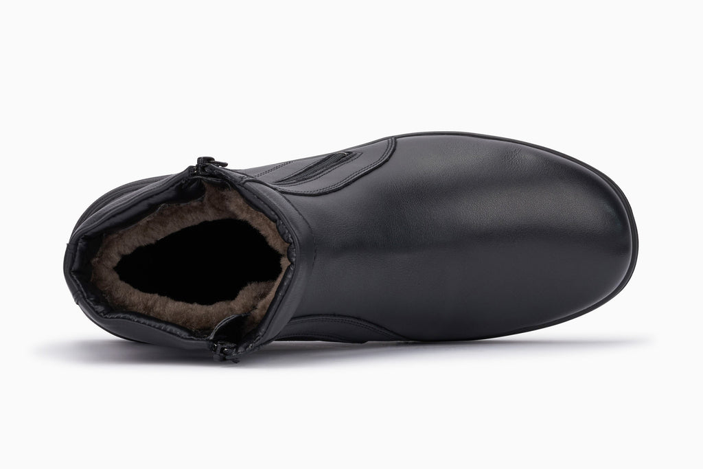 Mephisto DAN 2100 Noir Bottes fourré Confortables pour hommes avec semelles amovibles - Boutique du Cordonnier