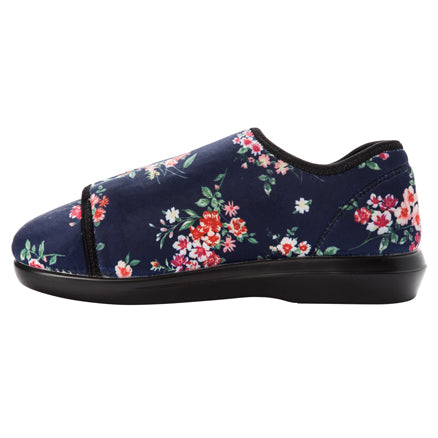 Propét CUSH N FOOT W0206 Fleurs marine | Chaussures pour pieds sensibles avec semelles amovibles - Boutique du Cordonnier