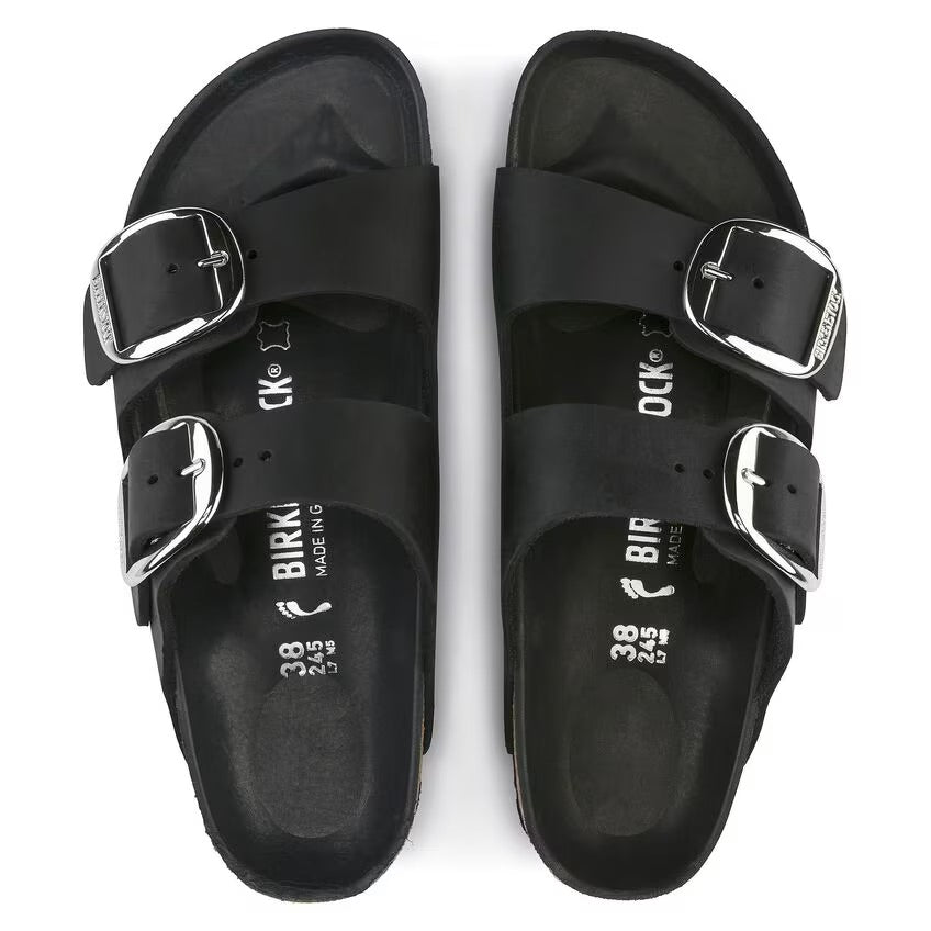 Birkenstock ARIZONA BIG BUCKLE 1011074 Noir | Cuir Largeur Régulière - Boutique du Cordonnier