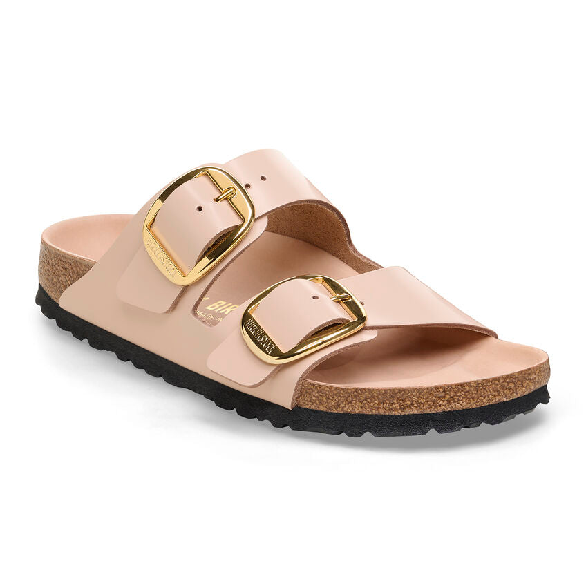 Birkenstock ARIZONA BIG BUCKLE 1026553 High Shine New Beige | Cuir Largeur Étroite - Boutique du Cordonnier