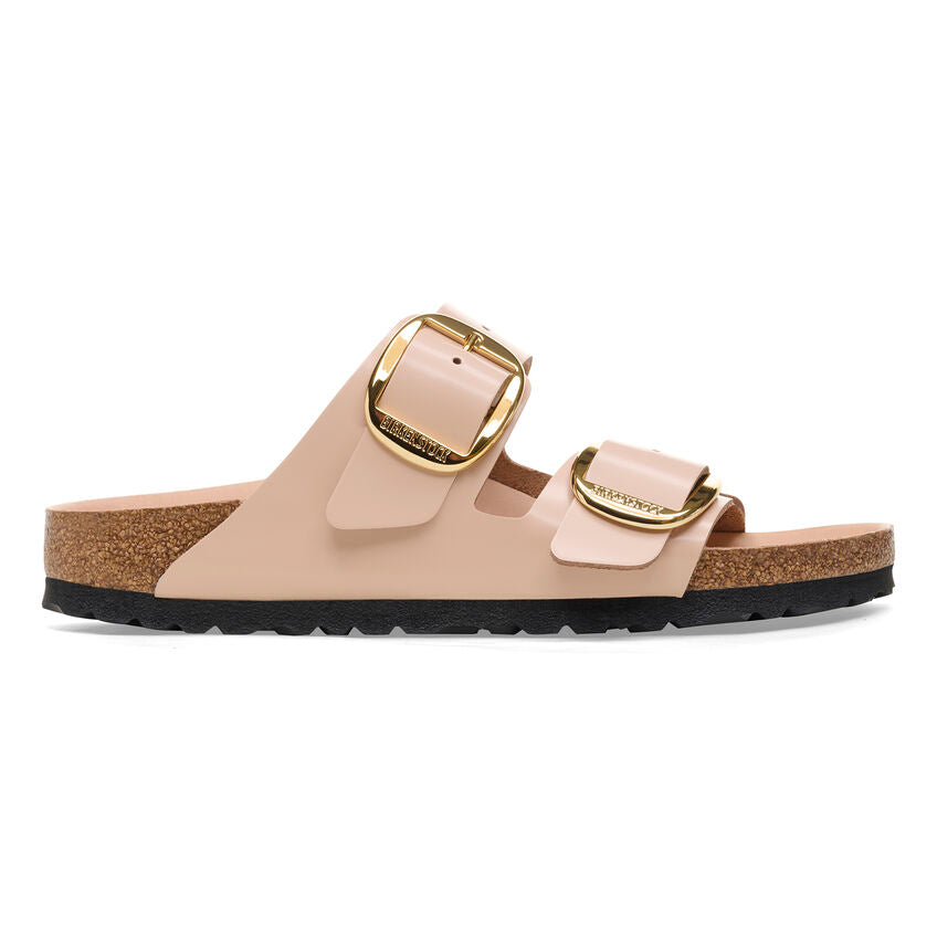 Birkenstock ARIZONA BIG BUCKLE 1026553 High Shine New Beige | Cuir Largeur Étroite - Boutique du Cordonnier