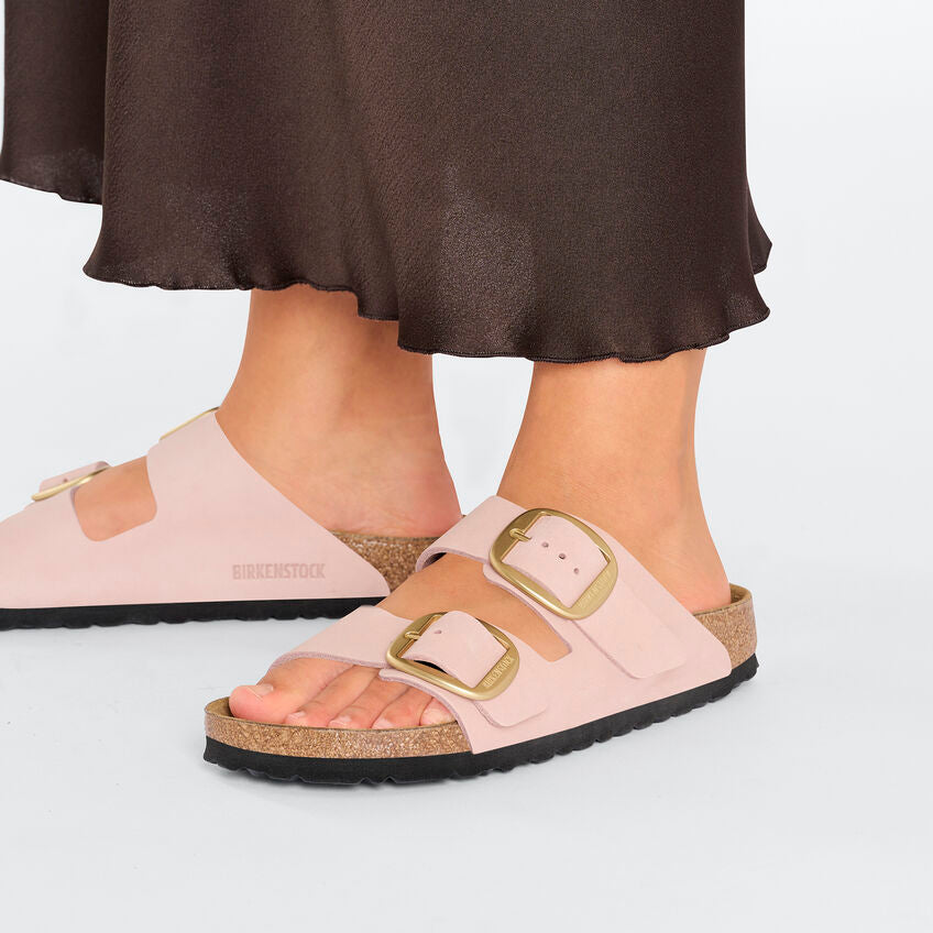 Birkenstock ARIZONA BIG BUCKLE 1026583 Soft Pink | Nubuck Largeur Étroite - Boutique du Cordonnier