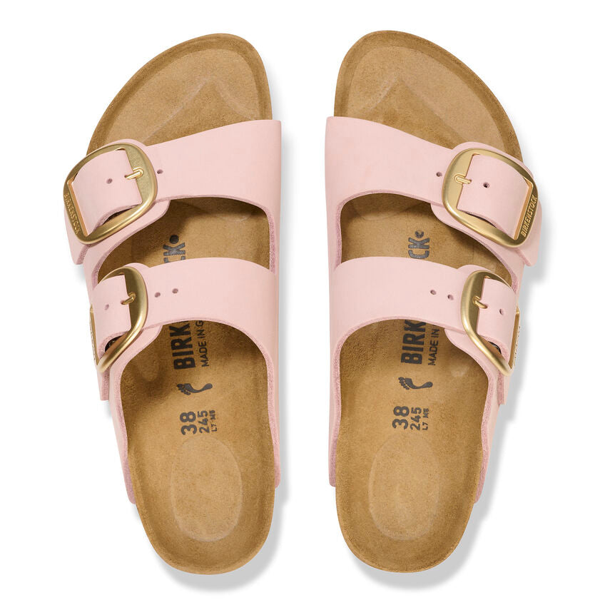 Birkenstock ARIZONA BIG BUCKLE 1026583 Soft Pink | Nubuck Largeur Étroite - Boutique du Cordonnier