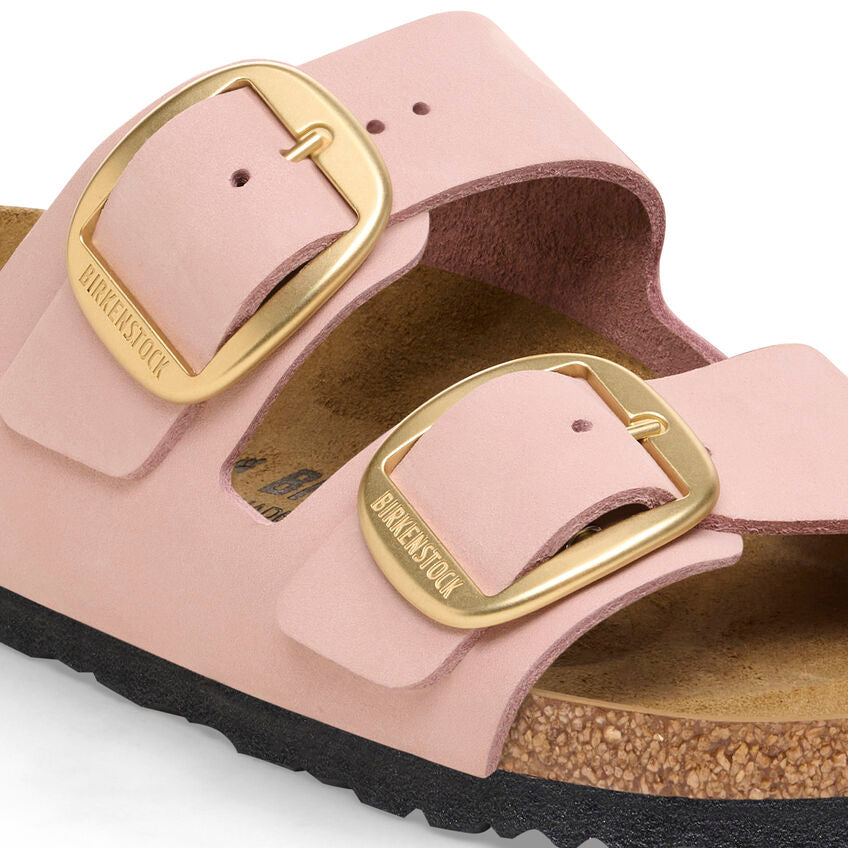 Birkenstock ARIZONA BIG BUCKLE 1026583 Soft Pink | Nubuck Largeur Étroite - Boutique du Cordonnier