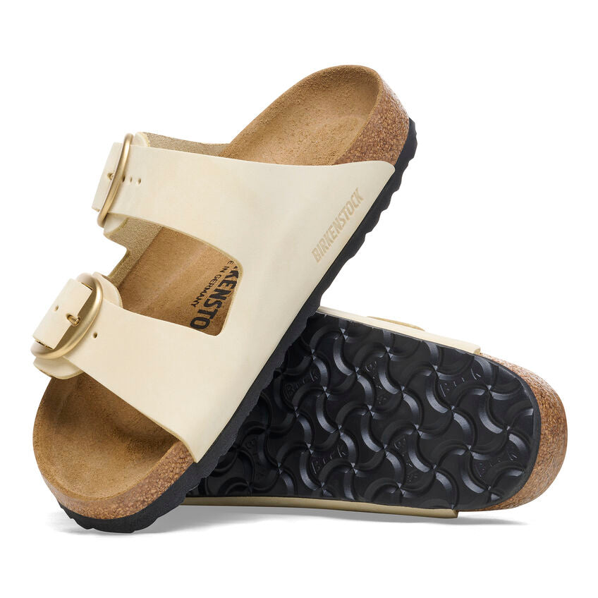 Birkenstock ARIZONA BIG BUCKLE 1026585 Ecru | Nubuck Largeur Étroite - Boutique du Cordonnier