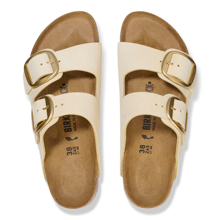 Birkenstock ARIZONA BIG BUCKLE 1026585 Ecru | Nubuck Largeur Étroite - Boutique du Cordonnier