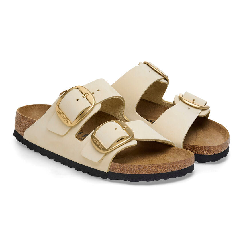 Birkenstock ARIZONA BIG BUCKLE 1026585 Ecru | Nubuck Largeur Étroite - Boutique du Cordonnier