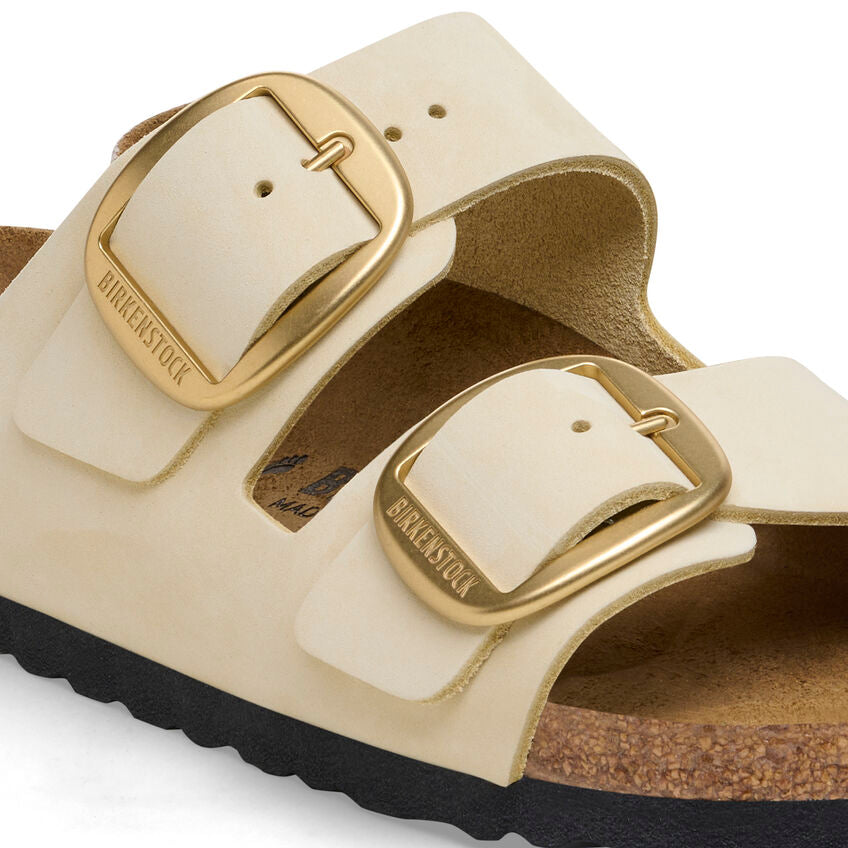 Birkenstock ARIZONA BIG BUCKLE 1026585 Ecru | Nubuck Largeur Étroite - Boutique du Cordonnier