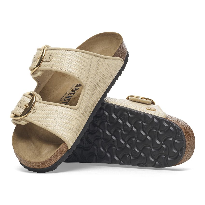 Birkenstock ARIZONA BIG BUCKLE 1029042 Natural | Raffia Textile Largeur Étroite - Boutique du Cordonnier