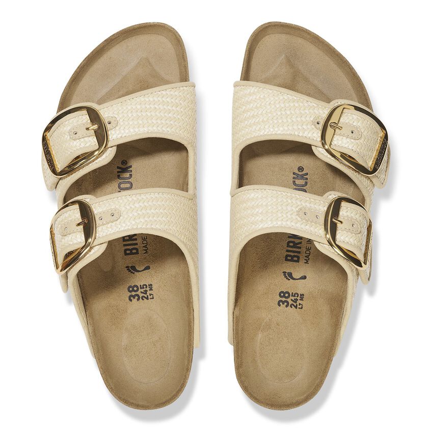 Birkenstock ARIZONA BIG BUCKLE 1029042 Natural | Raffia Textile Largeur Étroite - Boutique du Cordonnier