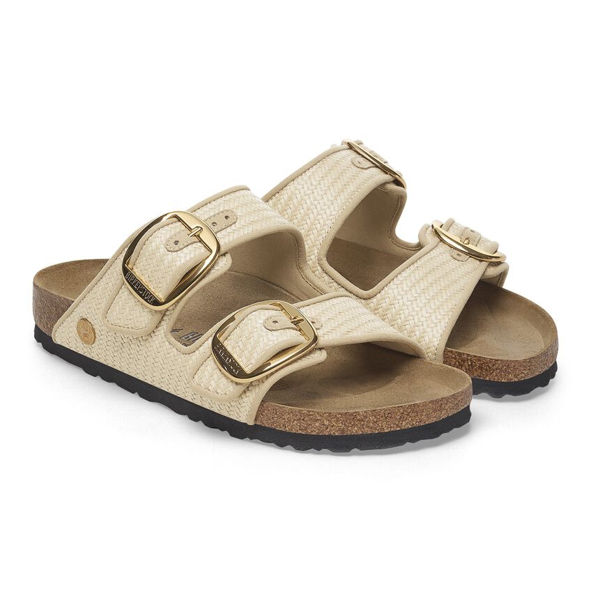 Birkenstock ARIZONA BIG BUCKLE 1029042 Natural | Raffia Textile Largeur Étroite - Boutique du Cordonnier