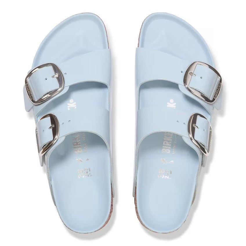 Birkenstock ARIZONA BIG BUCKLE 1030374 High Shine Baby Blue | Cuir Largeur Étroite - Boutique du Cordonnier