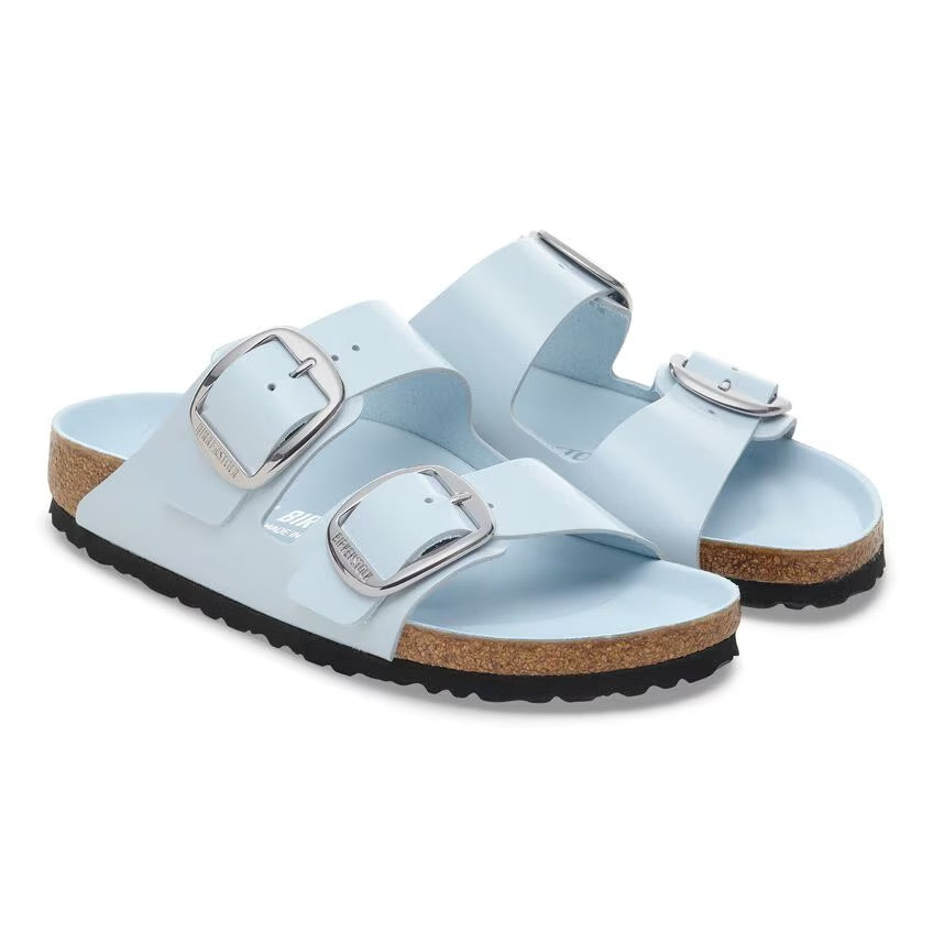 Birkenstock ARIZONA BIG BUCKLE 1030374 High Shine Baby Blue | Cuir Largeur Étroite - Boutique du Cordonnier