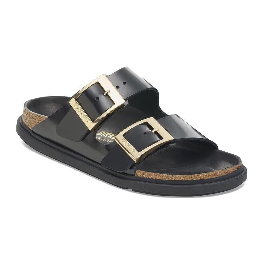 Birkenstock ARIZONA DROPLET BUCKLE 1029353 High Shine Noir | Cuir Largeur Étroite - Boutique du Cordonnier