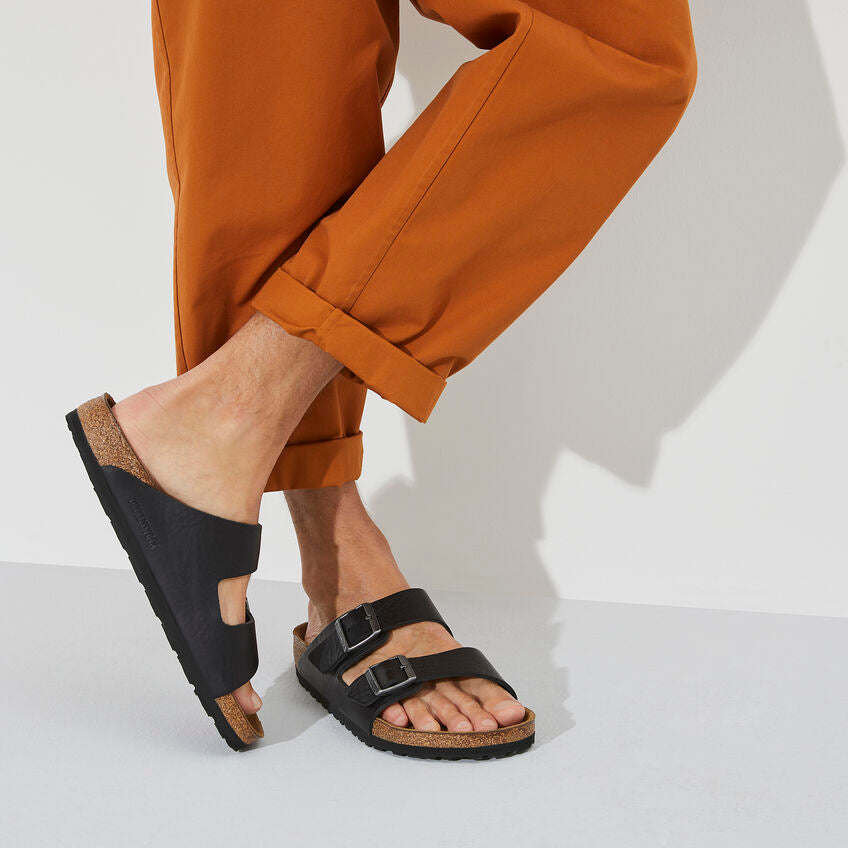 Birkenstock ARIZONA GRIP 1023115 Vintage Noir | Cuir Largeur Régulière - Boutique du Cordonnier