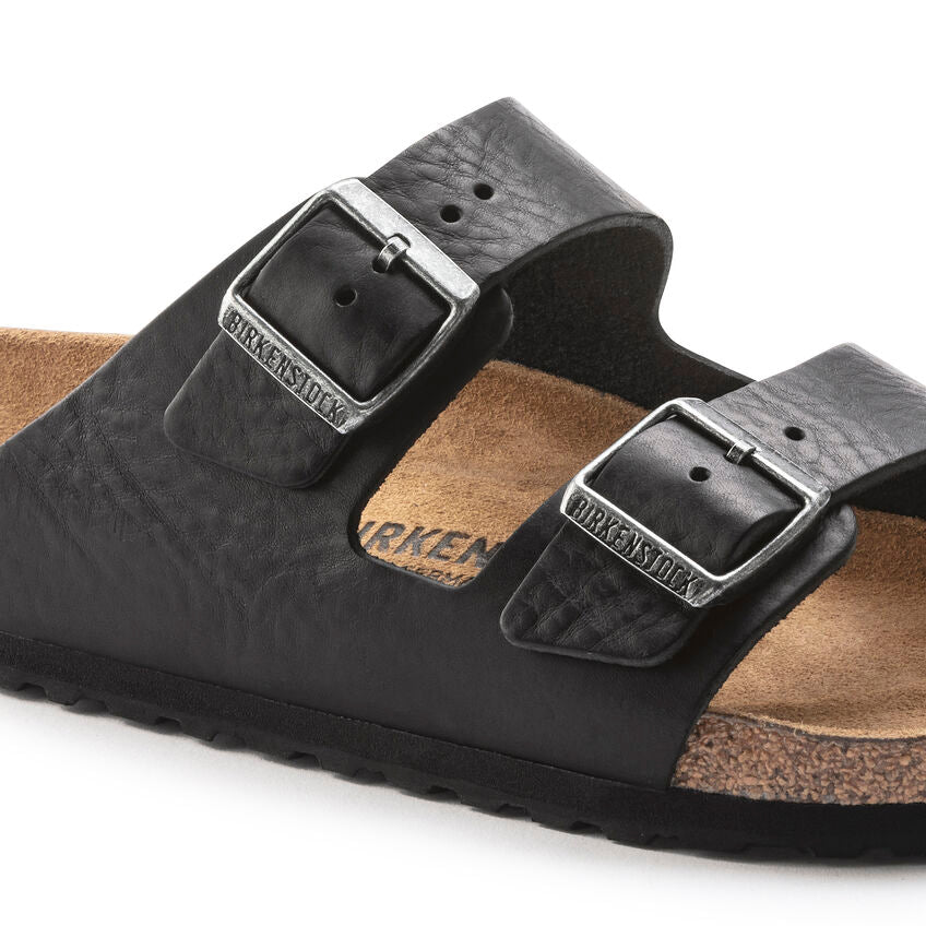 Birkenstock ARIZONA GRIP 1023115 Vintage Noir | Cuir Largeur Régulière - Boutique du Cordonnier