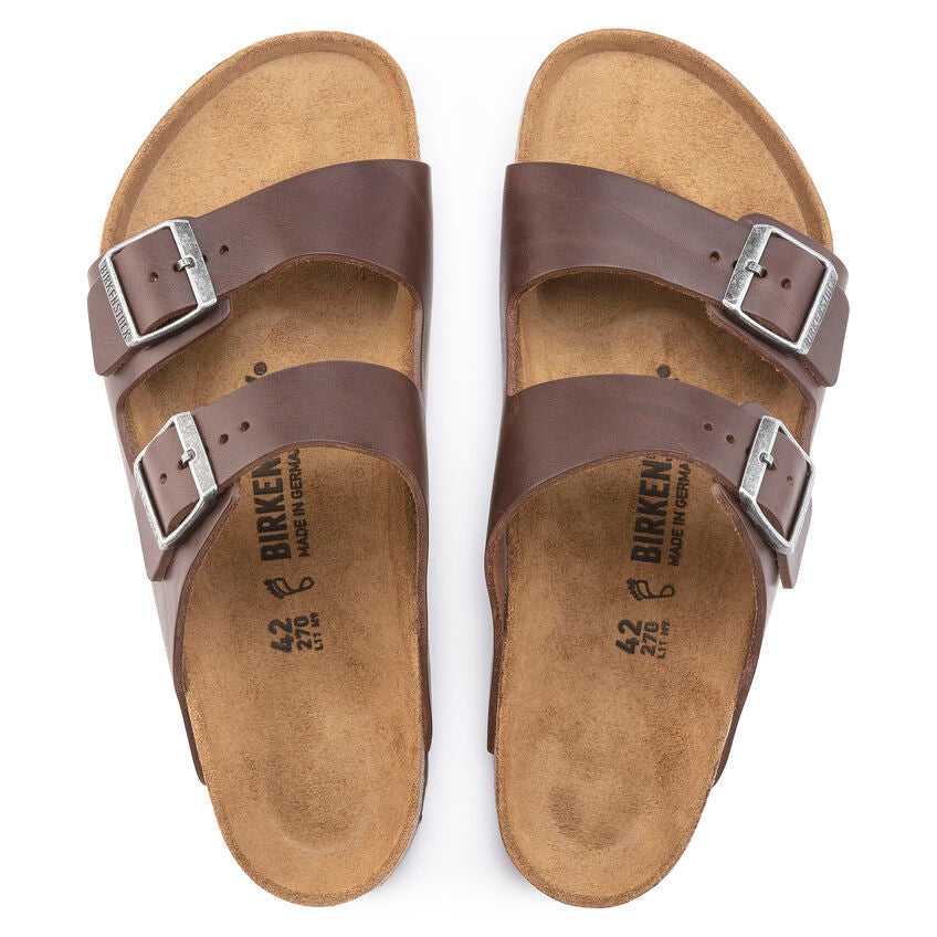 Birkenstock ARIZONA GRIP 1023117 Vintage Roast | Cuir Largeur Régulière - Boutique du Cordonnier