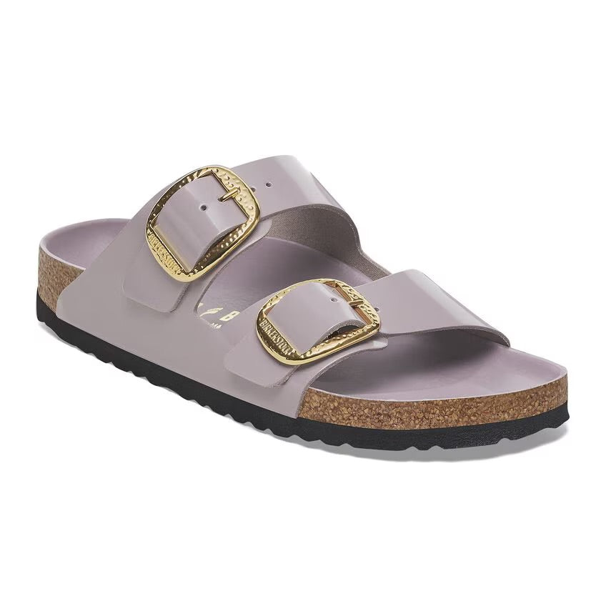 Birkenstock ARIZONA HAMMERED BIG BUCKLE 1029762 High Shine Faded Purple | Cuir Largeur Étroite - Boutique du Cordonnier