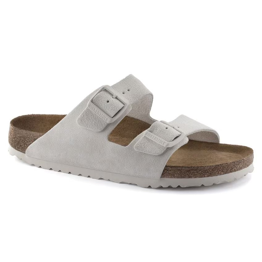 Birkenstock ARIZONA SOFT 1024554 Antique White | Suède Largeur Régulière - Boutique du Cordonnier