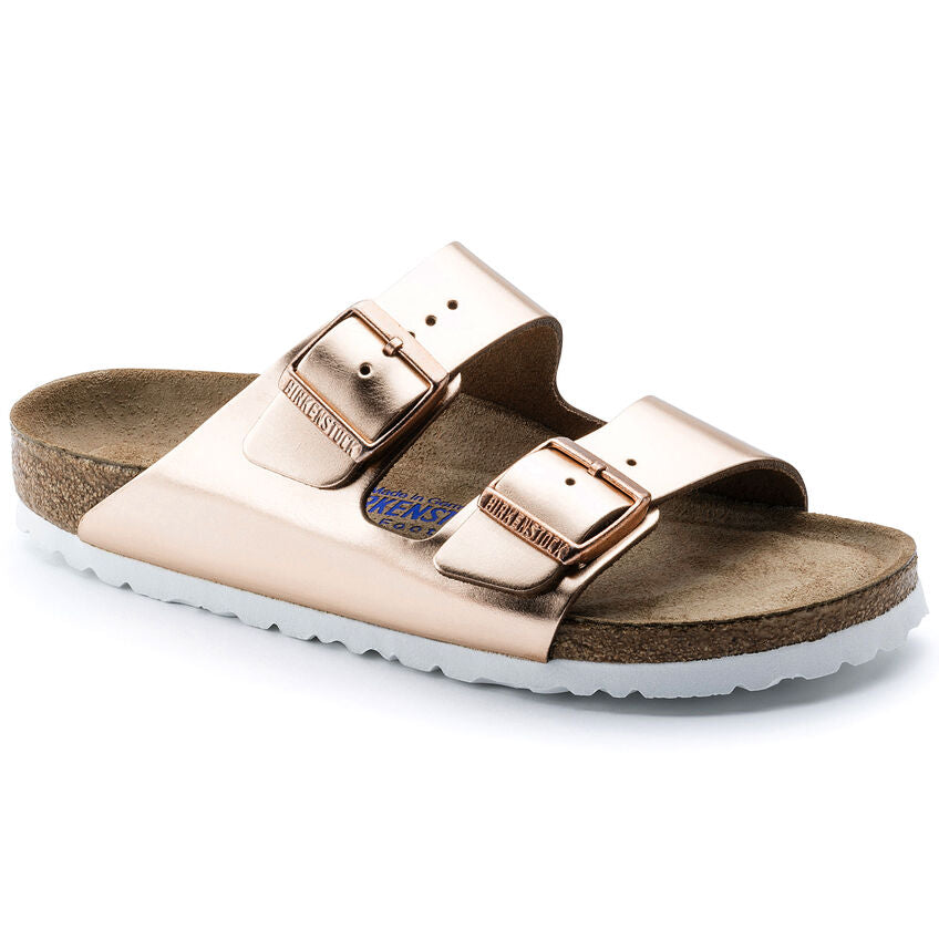 Birkenstock ARIZONA SOFT 952093 Metallic Copper | Cuir Largeur Étroite - Boutique du Cordonnier