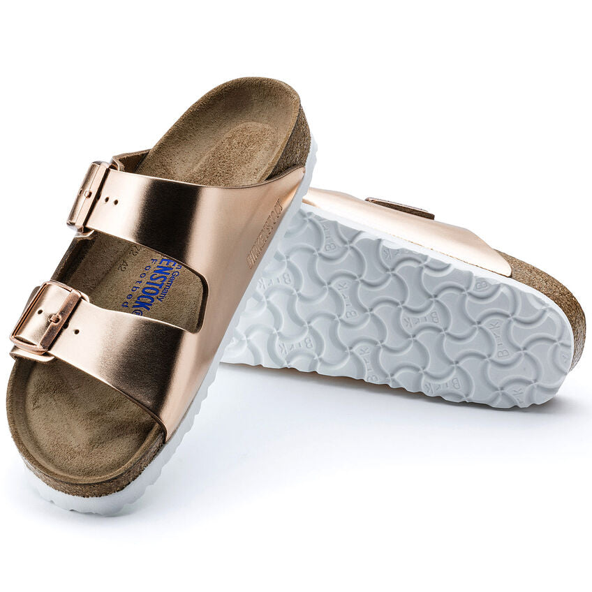 Birkenstock ARIZONA SOFT 952093 Metallic Copper | Cuir Largeur Étroite - Boutique du Cordonnier