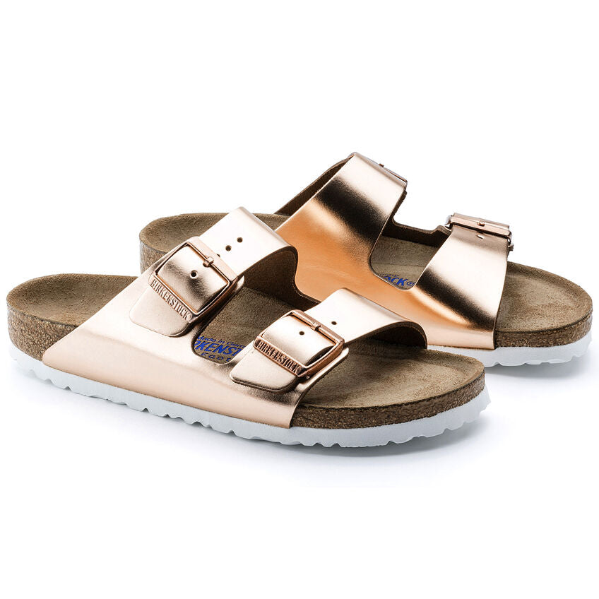 Birkenstock ARIZONA SOFT 952093 Metallic Copper | Cuir Largeur Étroite - Boutique du Cordonnier