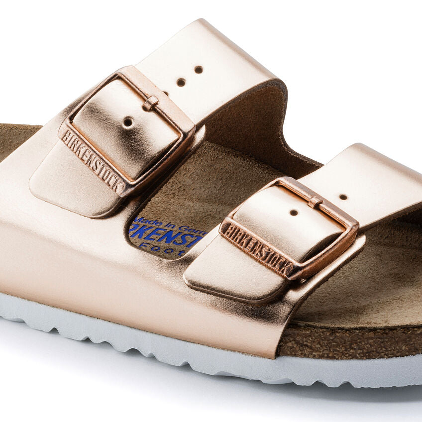 Birkenstock ARIZONA SOFT 952093 Metallic Copper | Cuir Largeur Étroite - Boutique du Cordonnier