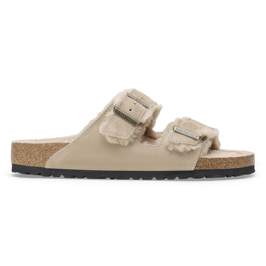 Birkenstock ARIZONA Shearling 1028293 Taupe | Suède/Shearling Largeur Étroite - Boutique du Cordonnier