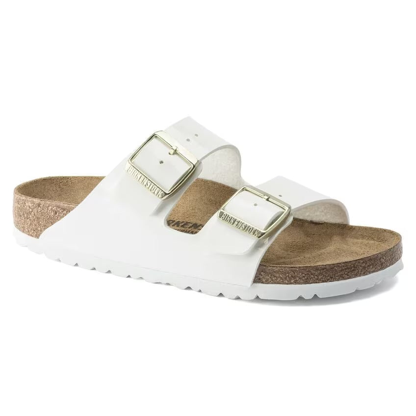 Birkenstock ARIZONA 1005293 Patent White | Birko-Flor Largeur Régulière - Boutique du Cordonnier