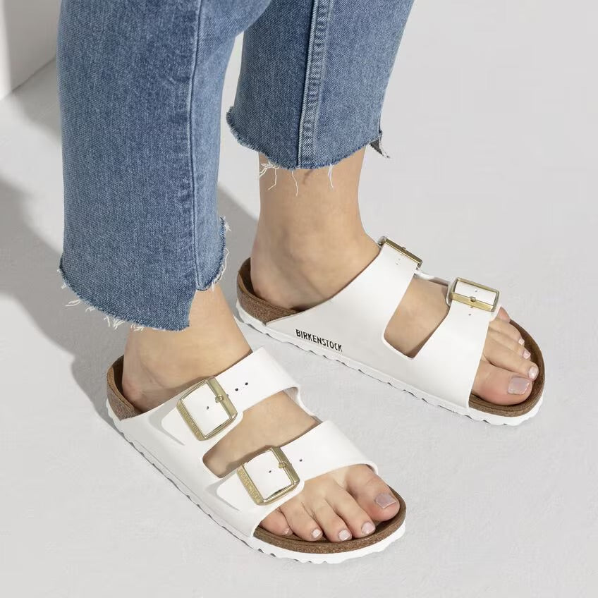 Birkenstock ARIZONA 1005293 Patent White | Birko-Flor Largeur Régulière - Boutique du Cordonnier