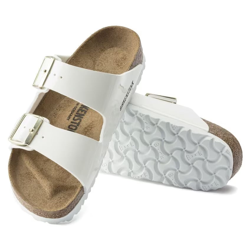 Birkenstock ARIZONA 1005293 Patent White | Birko-Flor Largeur Régulière - Boutique du Cordonnier