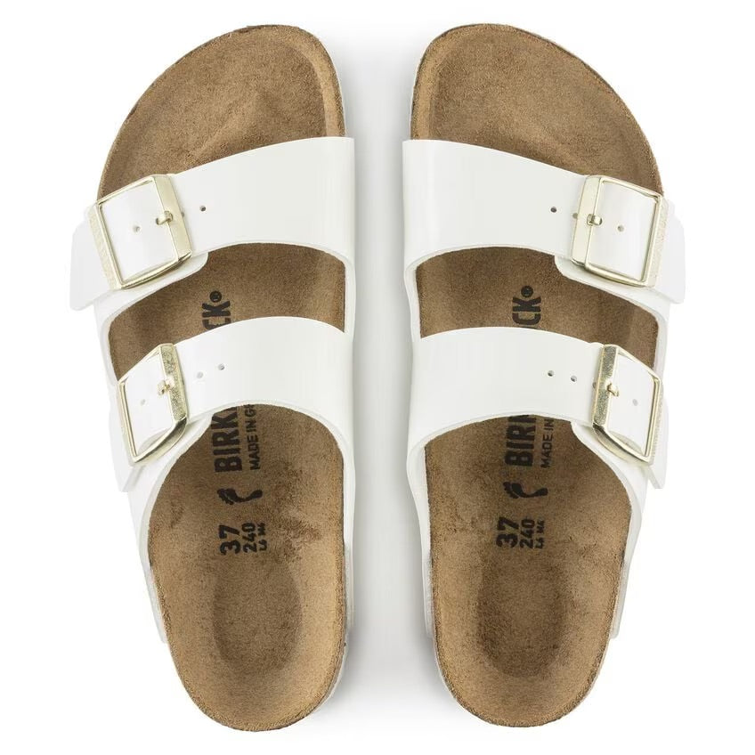 Birkenstock ARIZONA 1005293 Patent White | Birko-Flor Largeur Régulière - Boutique du Cordonnier
