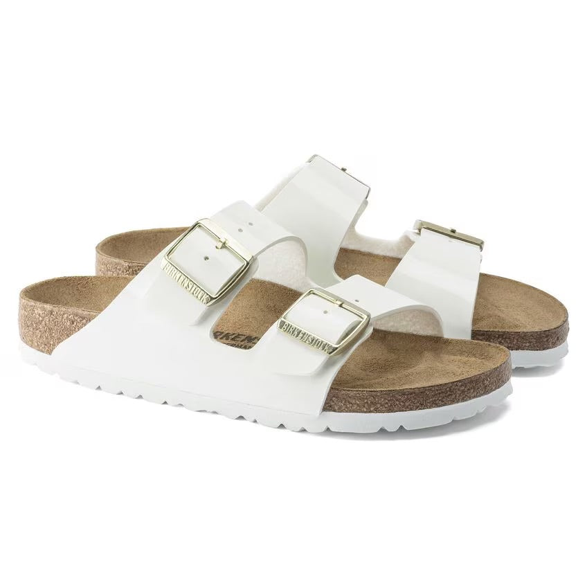 Birkenstock ARIZONA 1005293 Patent White | Birko-Flor Largeur Régulière - Boutique du Cordonnier