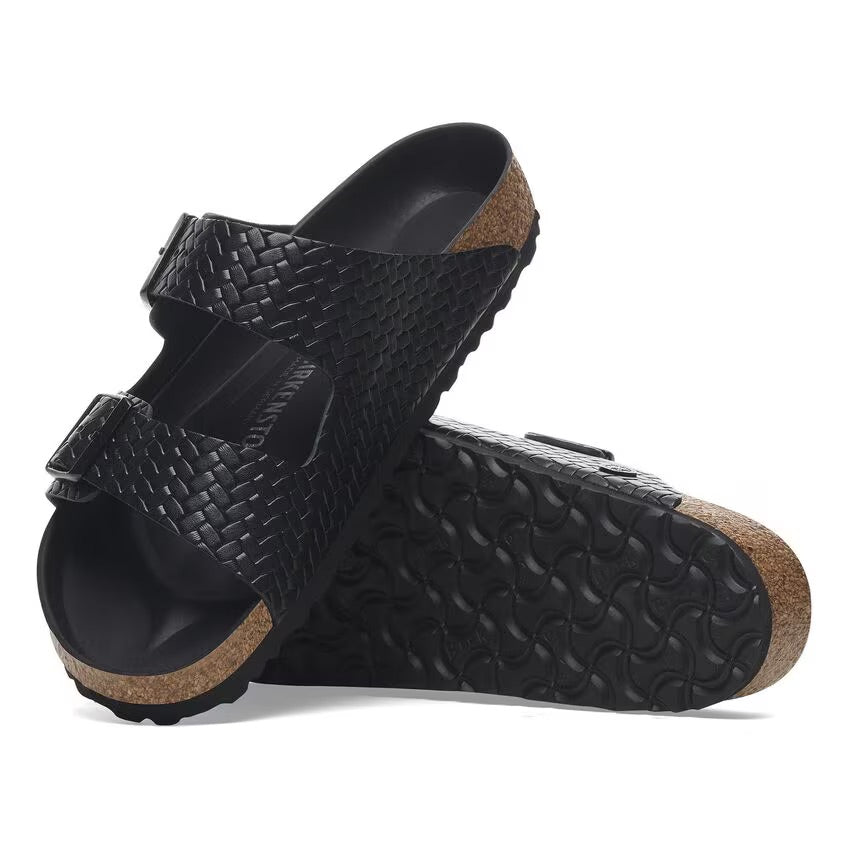 Birkenstock ARIZONA 1029175 Noir | Cuir gaufré tissé Largeur Étroite - Boutique du Cordonnier