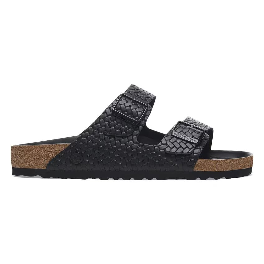 Birkenstock ARIZONA 1029175 Noir | Cuir gaufré tissé Largeur Étroite - Boutique du Cordonnier