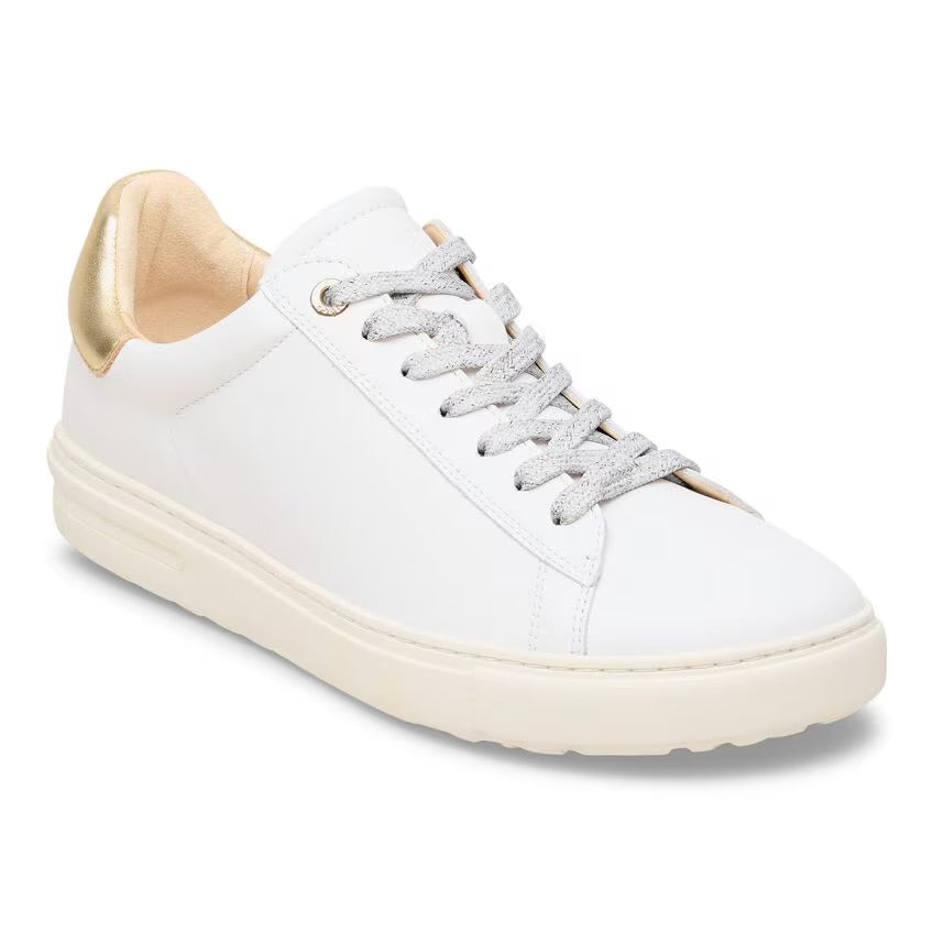 Birkenstock BEND LOW 1030162 White/Gold | Cuir Largeur Étroite - Boutique du Cordonnier