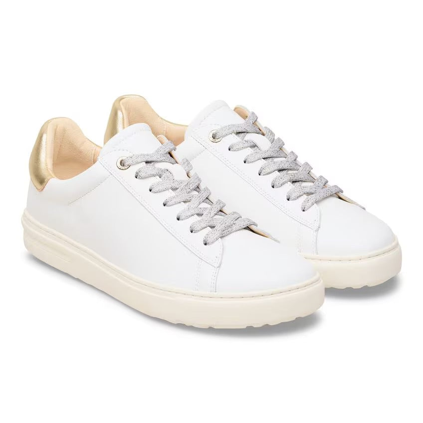 Birkenstock BEND LOW 1030162 White/Gold | Cuir Largeur Étroite - Boutique du Cordonnier