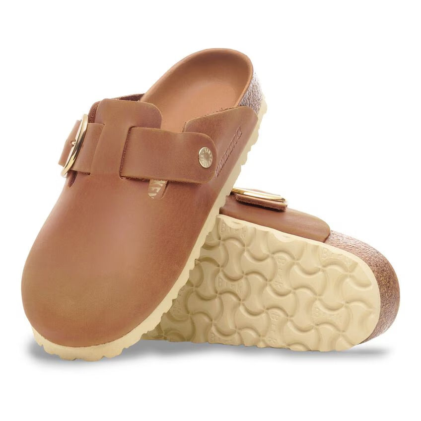 Birkenstock BOSTON BIG BUCKLE 1030446 Cognac | Cuir Largeur Étroite - Boutique du Cordonnier
