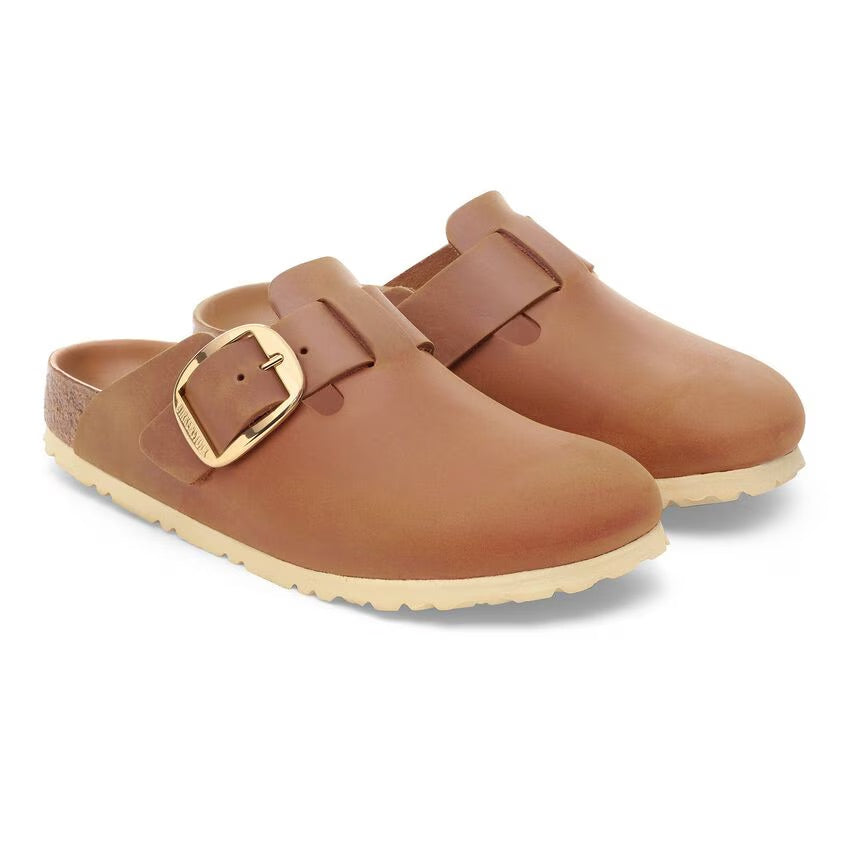Birkenstock BOSTON BIG BUCKLE 1030446 Cognac | Cuir Largeur Étroite - Boutique du Cordonnier