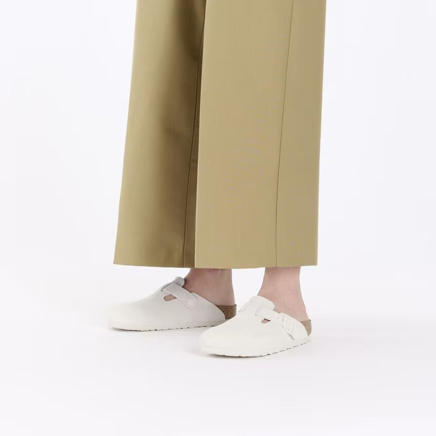 Birkenstock BOSTON SOFT 1027693 Antique White | Suède Largeur Étroite - Boutique du Cordonnier