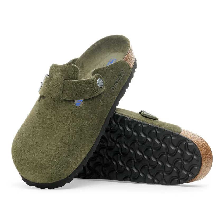 Birkenstock BOSTON SOFT 1030892 Thyme | Suède Largeur Étroite - Boutique du Cordonnier