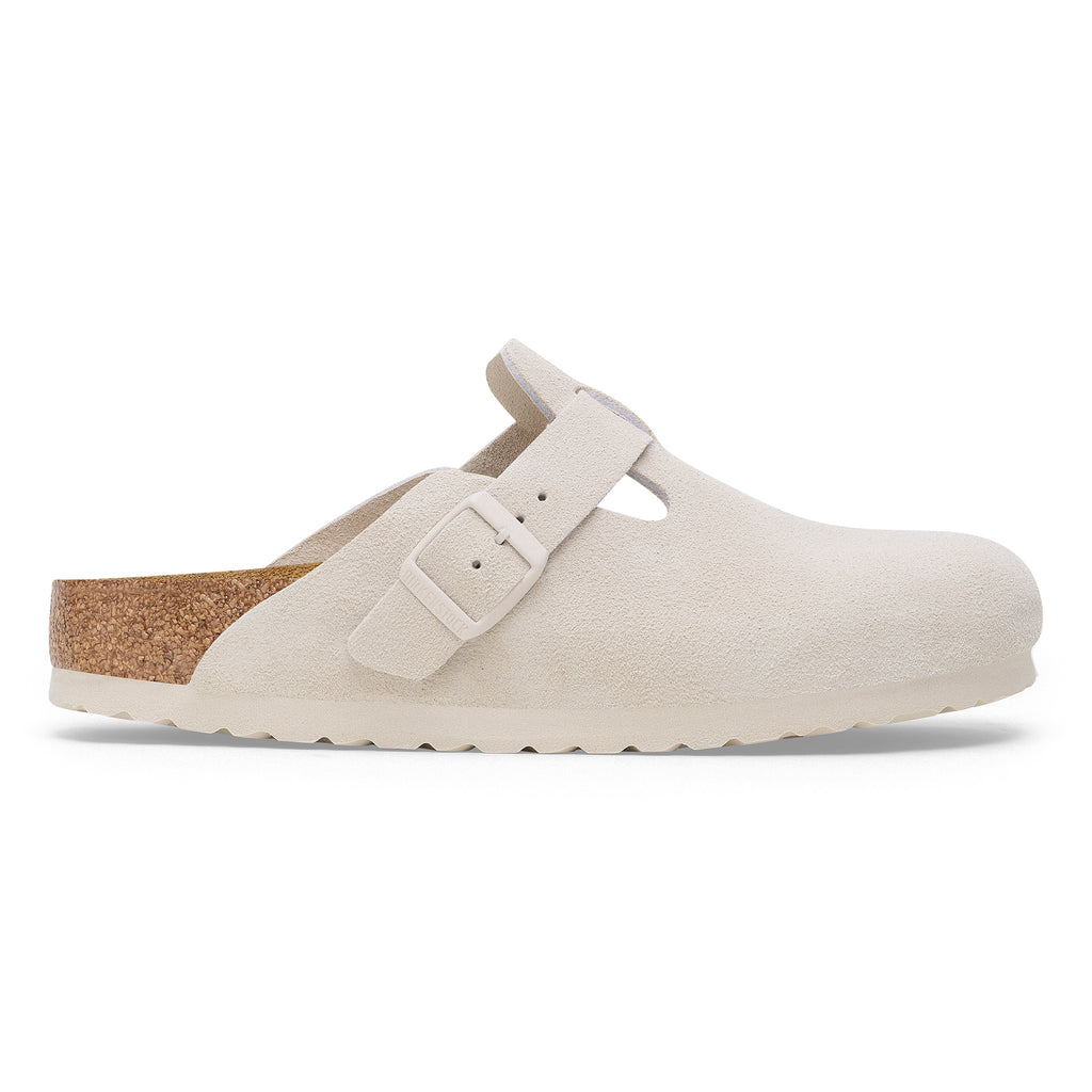 Birkenstock BOSTON 1024740 Antique White | Suède Largeur Étroite - Boutique du Cordonnier
