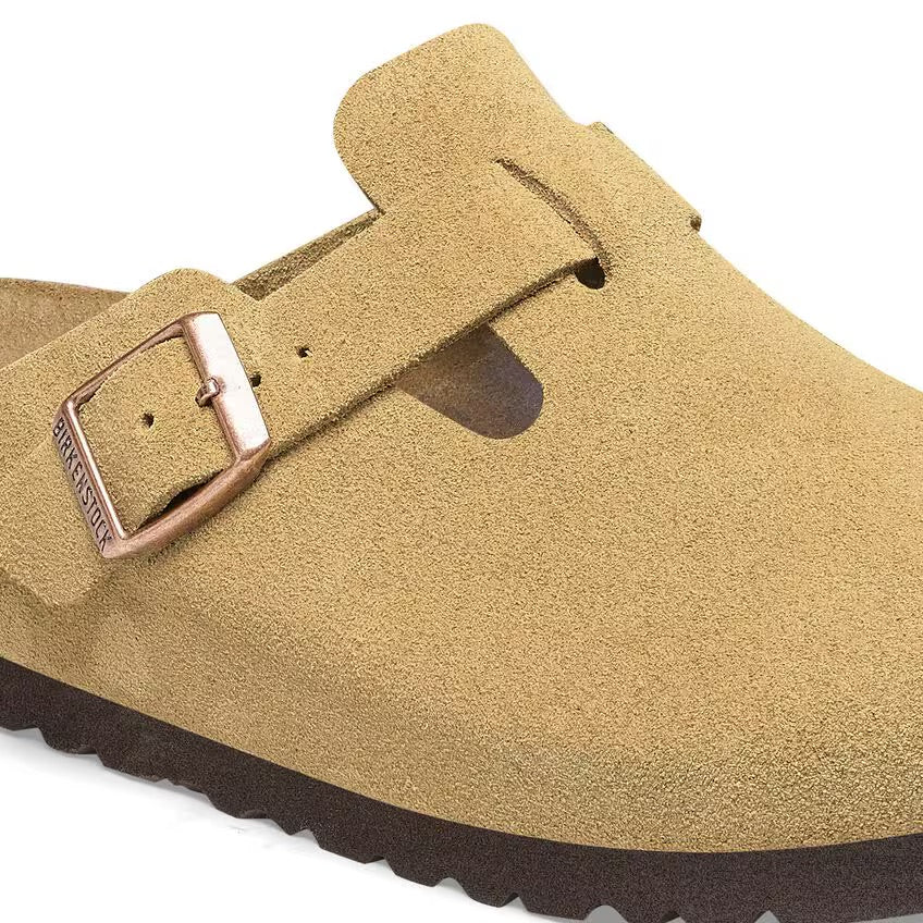 Birkenstock BOSTON 1026164 Latte Cream | Suède Largeur Étroite - Boutique du Cordonnier