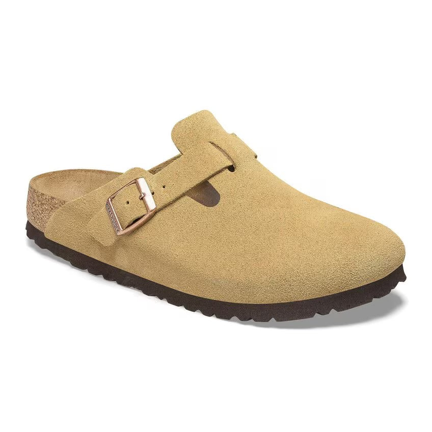 Birkenstock BOSTON 1026164 Latte Cream | Suède Largeur Étroite - Boutique du Cordonnier