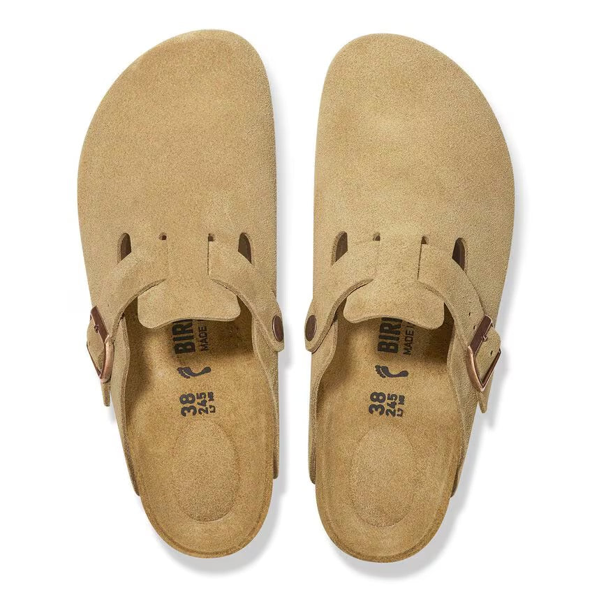 Birkenstock BOSTON 1026164 Latte Cream | Suède Largeur Étroite - Boutique du Cordonnier
