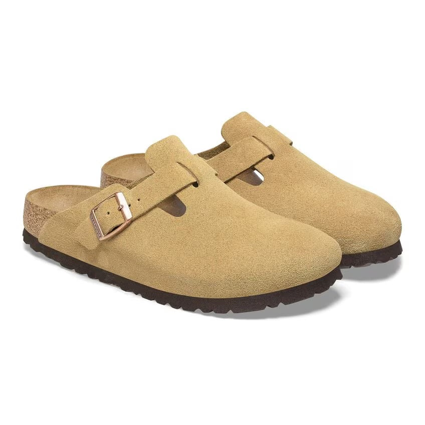 Birkenstock BOSTON 1026164 Latte Cream | Suède Largeur Étroite - Boutique du Cordonnier