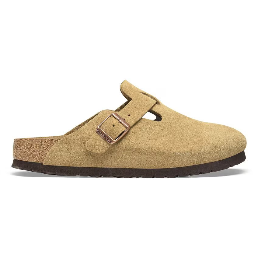 Birkenstock BOSTON 1026164 Latte Cream | Suède Largeur Étroite - Boutique du Cordonnier