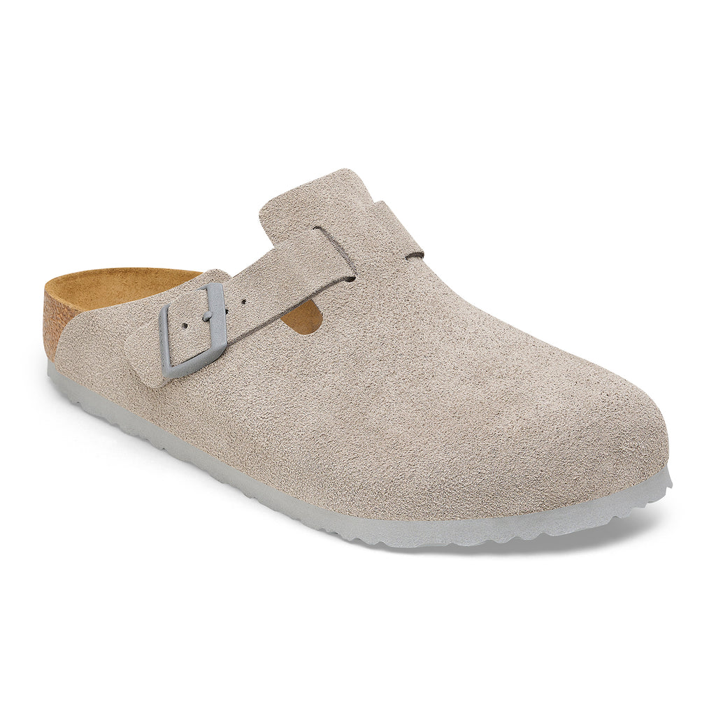 Birkenstock BOSTON 1027751 Stone Coin | Suède Largeur Étroite - Boutique du Cordonnier